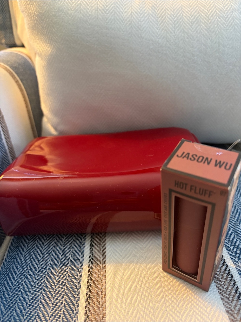 Jason Wu Red Patent Cosmetic Pouch with Lip Eye Blush Stick - Picture 5 of 6